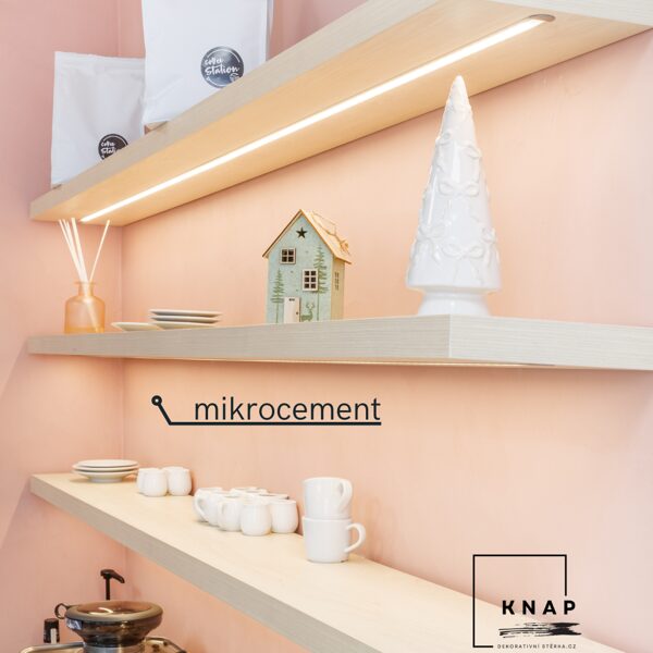 Realizace Mikrocementove stěrky na pult a stěnu 