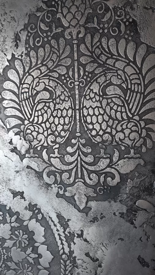 Metalická stěrka efekt Stencil