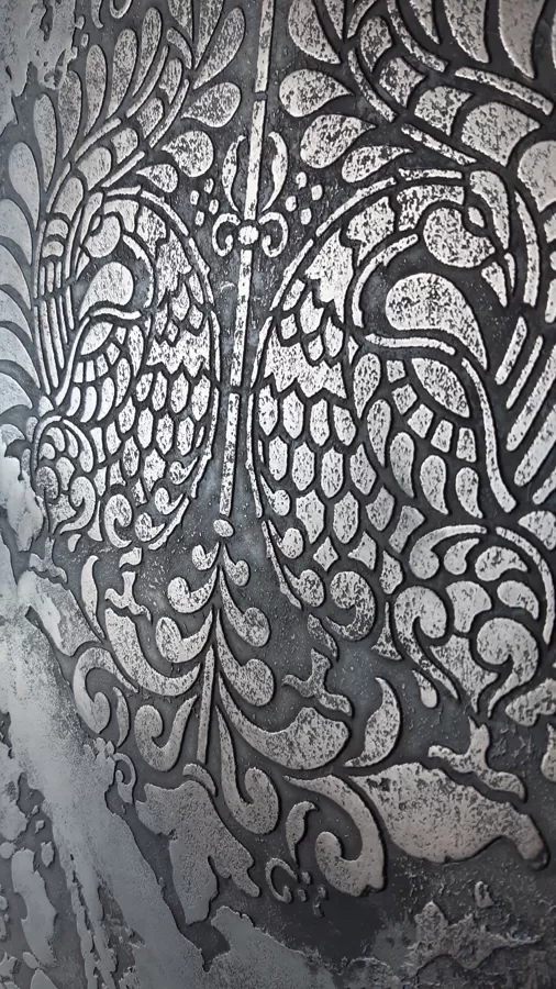 Metalická stěrka efekt Stencil