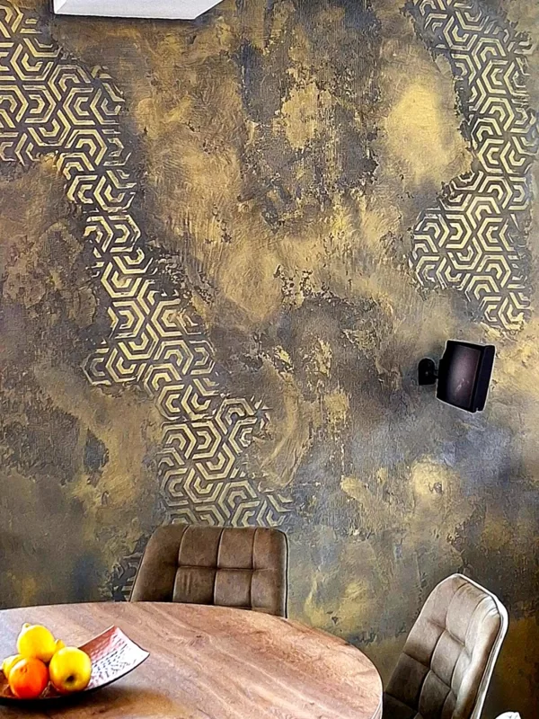 Realizace dekorativní stěrky efekt Vintage v metalické upravě