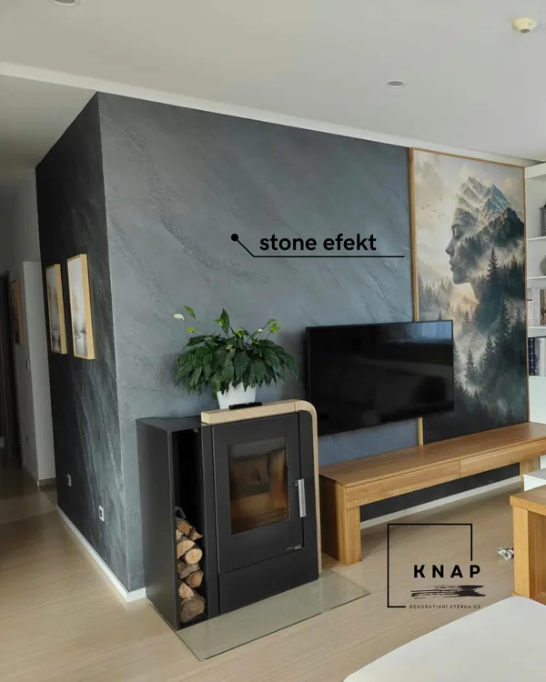 Realizace betonove stěrky efek stone&nbsp;