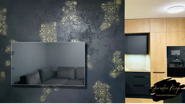 Dekorativní stěrka efekt Vintage - tekutý kov